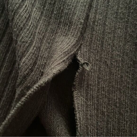 ZARA Black Ribbed Knit Sweater Midi Dress – Long Sleeve V-Neck with Front Slit M - Picture 13 of 14